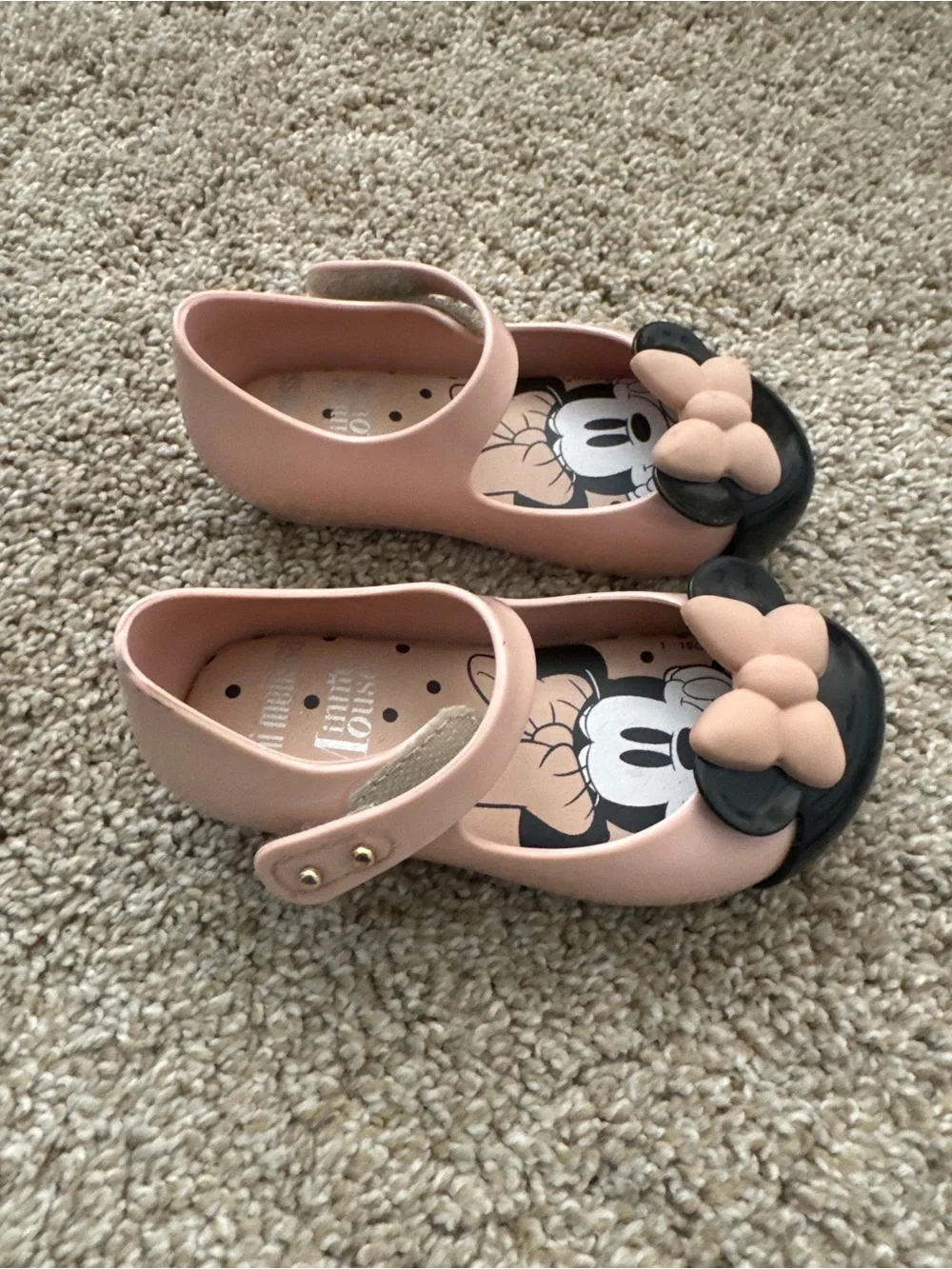 Size 7 Toddler Girl’s Mini Melissa Minnie Mouse jelly Mary Jane shoes